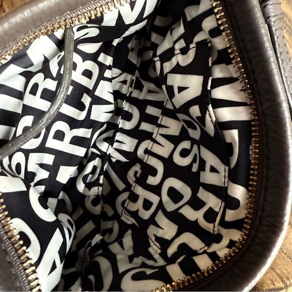 Marc Jacobs Classic Q Percy Leather Crossbody Bag Grey Gold - Picture 10 of 11
